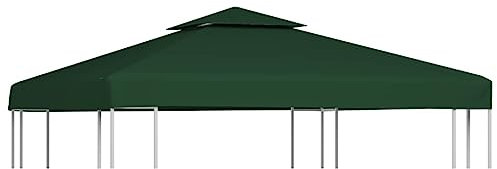 vidaXL Pavillon Abdeckung 310 g/m² Grün 3x3 m Ersatzdach Partyzelt Dach Plane