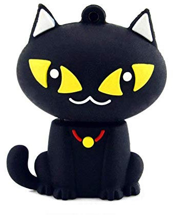 Ulticool - Katze Puss 8 GB USB Stick - Cat Black - Memory Stick Data Storage - Pen Drive - Speicherstick – Schwarz Gelb