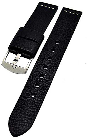 Uhrenarmband Ravenna XL extra lang schwarz 22mm Kalbleder 3892