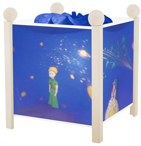 TROUSSELIER - Le Petit Prince. St Exupéry - Veilleuse - Lanterne Magique - Idéal Cadeau Enfant - Dessin animé - Lumière rassurante - Couleur Bois Blanc - Ampoule 12V 10W inclue - Prise Elec. EU