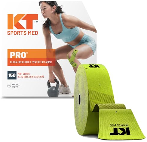 KT Tape, PRO Synthetic Elastic Kinesiology Athletic Tape, 150 Count, 10 Precut Strips, Winner Green