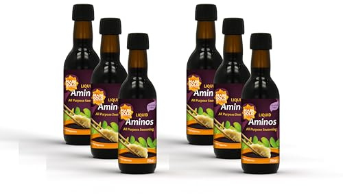 Marigold Liquid Aminos All-Purpose Seasoning, 250ml (Pack of 6) – Vegan, Gluten-Free, Natural Soy-Free Flavour Enhancer, Rich Savoury Taste