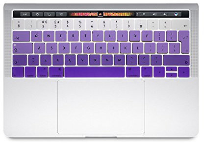 Se7enline Compatible with Macbook Keyboard Cover for MacBook Pro 13/15 inch With Touch Bar Version Model A1706/A1989/A2159/A1707/A1990 2016/2017/2018/2019/2020 New Released (UK Layout), Ombre Purple