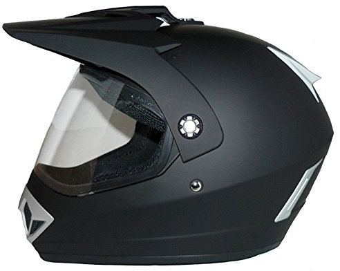 protectWEAR - Casque de moto cross casque Enduro casque noir mat V340-ES avec visière rabattable taille XL
