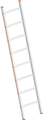 Layher 1054008 Sprossenanlegeleiter Topic, Aluminiumleiter mit 8 Sprossen, Länge 2.30 m