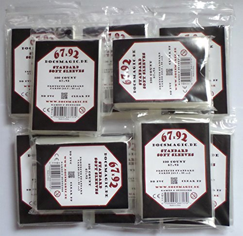 docsmagic.de 1.000 Soft Card Sleeves Clear - 10 Packs - 67 x 92 mm - Standard Size - Klar Kartenhüllen
