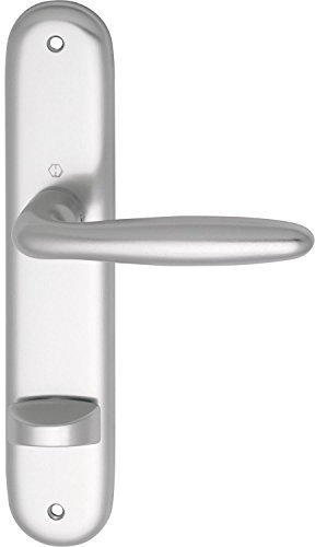 HOPPE 2x Drückergarnitur VERONA - auf Langschild WC Entfernung 90mm, für Türstärke 37-42mm, silber eloxiert, Doppelpack