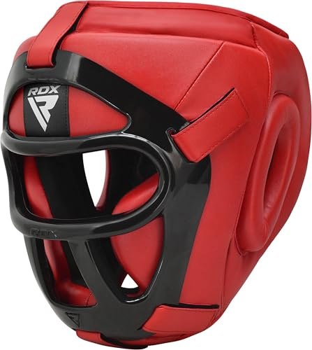 RDX Boxhelme für MMA, Kickboxen, Sparring, Kopfschutz, für Training und Kämpfe L rot