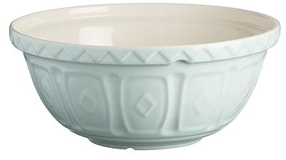 Mason Cash Colour Mix Powder Blue Mixing Bowl | 4 Litre Capacity | 29cm Earthenware Bowl with Classic Pattern Design | Lightweight & Dishwasher Safe | Ideal for Baking, Bread, Pastry, Cakes & Cookies