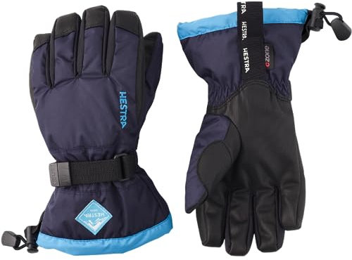 Hestra Gauntlet CZone Junior Handschuh – wasserdicht, isolierter Kinderhandschuh zum Skifahren, Snowboarden und Spielen im Schnee – Dark Navy/Turquise – 7, Dunkelmarineblau/Türkis, 5