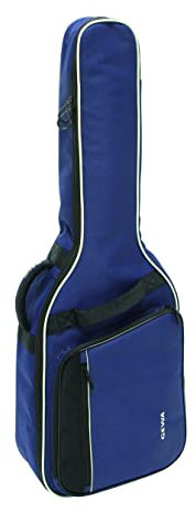 GEWA Gitarren Gig Bag Economy 12mm für Konzertgitarre 1/2 blau (reißfest und wassergeschützt, 12mm Polsterung, Luxus Rucksackgurte, großes Zubehörfach) 212121