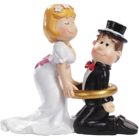 Hochzeitspaar mit Ring - Tortenaufsatz, Tischdeko