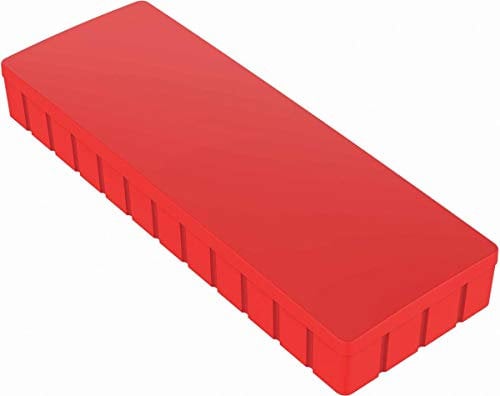 MAUL Magnete MAULsolid 54x19mm (10 Stück) | Mini Magnete aus Kunststoff mit hoher Haftkraft | Starke Magnete für Whiteboard und Magnettafel | ideal für Büro, Homeoffice und Werkstatt | Rot