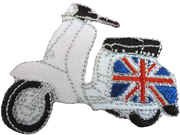 Aufnäher / Bügelbild, Motiv: Lambretta, Scooter, Union Jack, britische Flagge