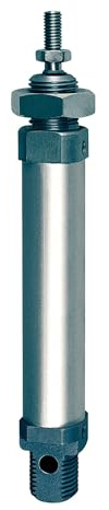 RIEGLER 105753-1.DM.08025 Rundzylinder, doppeltwirkend, Magnet, Kolben-Ø 8, Hub 25, M5, 1Stk
