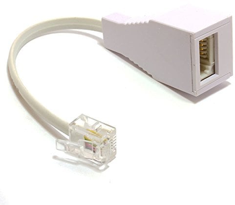Kenable RJ11 to BT Telephone Socket Adapter, 4-Wire Female Converter, 10cm Cable Length