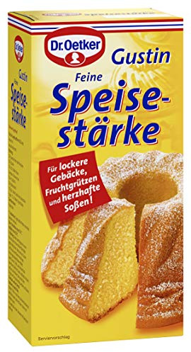 Dr. Oetker Gustin Feine Speisestärke, 400 g, reine Maisstärke zum Kochen & Backen, Bindemittel für Soßen, zur Verfeinerung von Teig & Gebäck, vegan