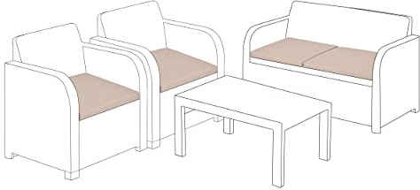 Gardenista Sitzkissen für den Außenbereich für Polyrattanmöbel | Gartenkissen für Carolina | Wasserbeständige Polsterung für Terrassenstühle | Leichtgewichtig und strapazierfähig | 4 Stück (Stein)