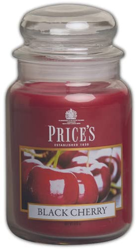 Price's Grande Bougie en Pot Cerise Noire – Parfum Doux, délicieux et de qualité – Parfum Longue durée – Jusqu'à 150 Heures de Combustion