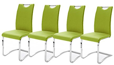 Robas Lund, Stuhl, Esszimmerstuhl, Schwingstuhl Köln, 4er Set, Lime, 57 x 43 x 100 cm