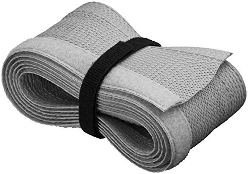 Kab24® Kabelmantel 1,8m Silber mit Klettverschluss zum Bündeln, Verlegen und Verstecken von Kabeln