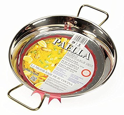 La Ideal padella per paella, in acciaio INOX, argento, 28 cm