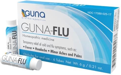 Guna Flu for Relief of Flu-Like Symptoms, Body Aches, Headache, Fever, Chills and Fatigue 6 Tubes