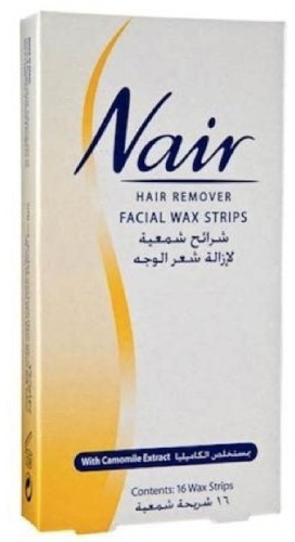 Nair 16 Wax Strips Waxing Facial Hair Removal Camomile - Pack Of 2