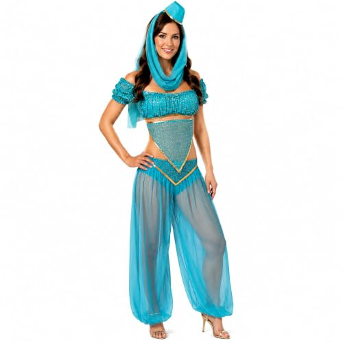 Yummy Bee - Arabische Prinzessin Bauchtänzerin Bollywood Karneval Fasching Kostüm Damen Größe 34-46 (40)
