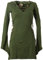 Vishes Elfenkleid mit Zipfelkapuze & Schnürbändern in Olive | Größe S (40) | Handgefertigt aus 100% Baumwolle | Ideal für Herbst & Frühjahr | Nachhaltige Alternative Bekleidung