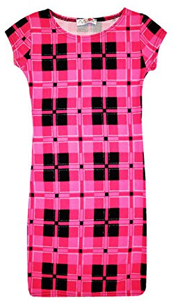 A2Z 4 Kids Girls Pink Check Tartan Midi Skater Dress Comfortable Jumpsuit | Patterned Parties Holidays And Daily Styling Age 7-13 Years
