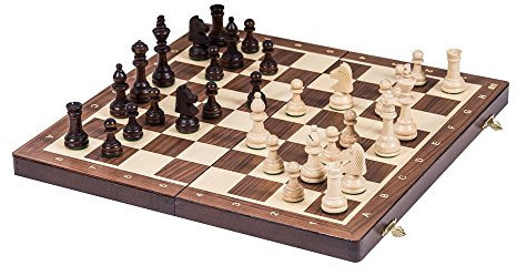 Square - Ajedrez de Madera Nº 4 - Nogal - Tablero de ajedrez + Staunton 4