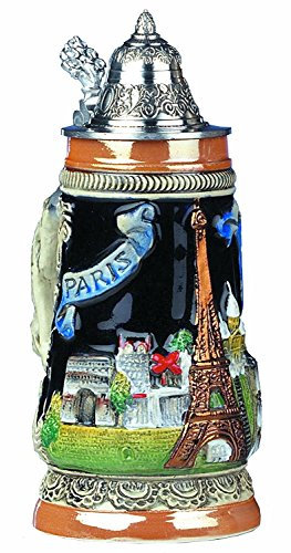 King German Beer Stein Paris relief stein 0.25 liter tankard, beer mug KI 305 0,25L Paris