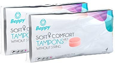 Beppy Soft tampons, Soft tampons, Schwamm tampon, Perioden Schwamm, Tampons Schwimmen, Tampons für schwimmen, Soft tampon, Soft tampons normal, feucht, für mehr Freiheiten, (2 x 4 Stück)