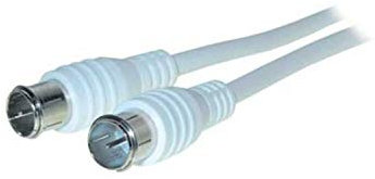 Antennenkabel, 2,5 m, Quick F-Stecker - F-Stecker, weiss VE=1 [PC]