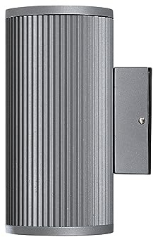 Konstsmide Siracusa Wandleuchte B: 10 cm T: 13 cm H: 20.5 cm, 2 x 35 W, IP44 lackiertes Aluminium, grau 7514-300