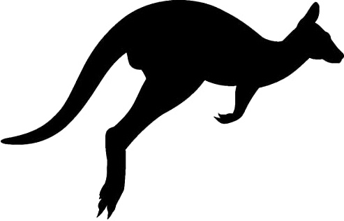 Samunshi® Kangaroo Aufkleber Känguru Sticker Autoaufkleber in 7 Größen und 25 Farben (15x9,5cm schwarz)