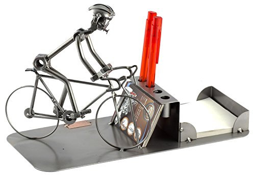 Steelman24 I Schraubenmännchen Rennrad Schreibtisch Organizer I Made in Germany I Handarbeit I Geschenkidee I Stahlfigur I Metallfigur I Metallmännchen