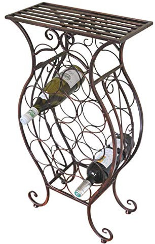 Olive Grove Porte-Bouteilles décoratif à Armature métallique Contenant 13 Bouteilles de vin, avec Plateau supérieur
