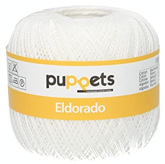 Puppets 4574012-07001 Häkelgarne, 100% Baumwolle, 7001, Stärke 12, 50g, 52 Gramm