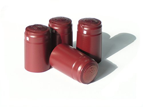 AlcoFermBrew Capsulas Termorretráctiles para Botellas de Vino 100 szt. - Decoración y Protección del Corcho (Burdeos/Rojo)