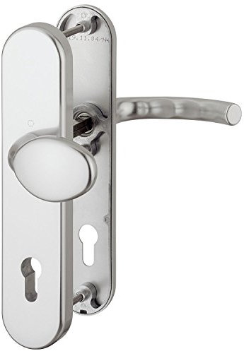HOPPE Sicherheits-Wechselgarnitur TOKYO auf Langschild Profilzylinder Entfernung 88mm,für Türstärke 67-72mm, SST 8, 5, ohne Kernziehschutz, silber eloxiert