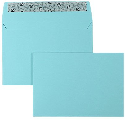 100 Stück, Farbige Briefumschläge, Din C6, Haftklebung Mit Abziehstreifen, Gerade Klappe, 130 G/Qm Colorista, Ohne Fenster, Blau (Hellblau), Blanke Briefhüllen