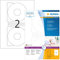 HERMA 4471 116mm Colour Laser Paper Round CD Labels - Matte White (200 Labels, 2 per Sheet)
