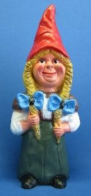 RAKSO Gartenzwerg | Zwergenfrau | Gartenfigur | Zwerg Skulptur | Gartendeko | Garten Deko | Höhe 75 cm | Dekofigur aus Kunststoff