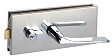 DOM-METALUX HEX-57156-IP METALUX 9045-Serrature centrali per Porte in Vetro CLARIT-Pesca a Mezza Torre-7 mm-Cilindro a Profilo Europeo in Acciaio Inox Lucido