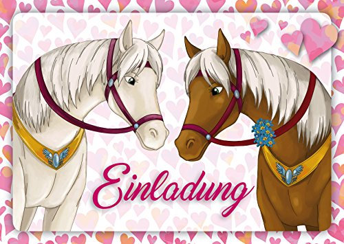 Edition Colibri 10 Pferde-Einladungen:Geburtstagseinladungen Kinder, Mädchen/Jungen, 10-er Set, Einladungskarten zum Kindergeburtstag auf dem Reiterhof, Pferdeparty, Stall (10741)