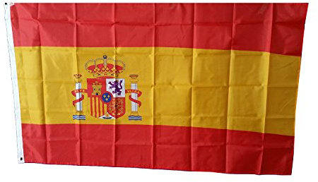 M & M MM Drapeau Espagne/Drapeau, résistant aux intempéries, Multicolore, 150 x 90 x 1 cm, 16302