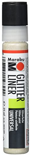 Marabu 18030009584 - Glitter Liner gold, Glitzer - Effektfarbe auf Wasserbasis für bezaubernde Glitzereffekte auf Stoff, Holz, Metall speichelecht, einfache Fixierung