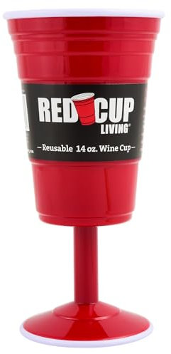 Red Cup Living Reusable Wine Cup, 14-Ounce, Red